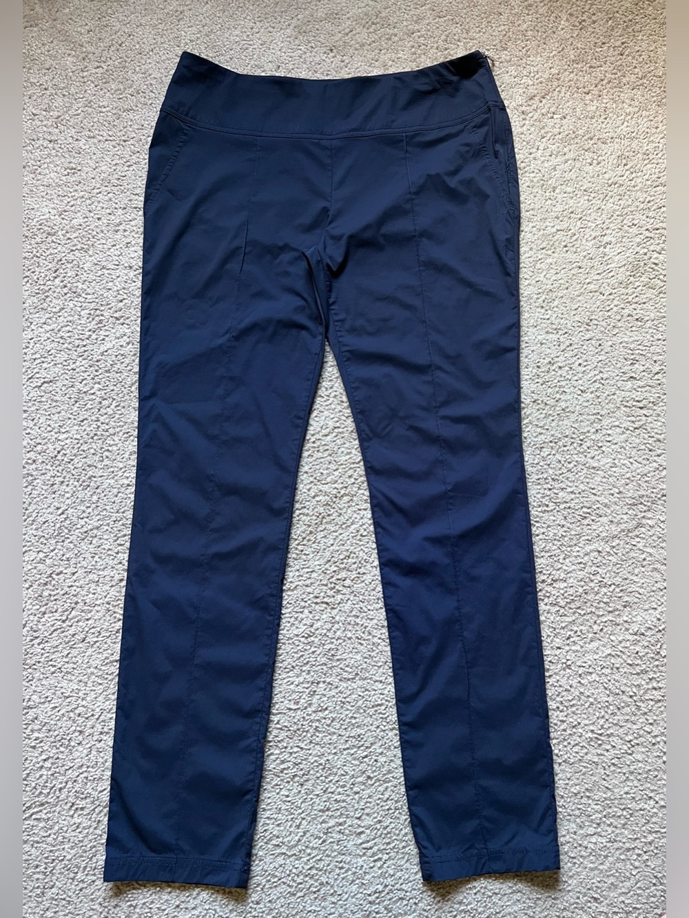 Anatomie Peggy Pintuck Slip-On Travel Pants Navy Blue Stretch Size L